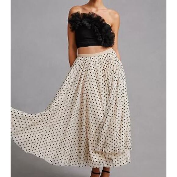 Anthropologies Daniel Rainn Tulle Polka Dot Skirt - Picture 1 of 8
